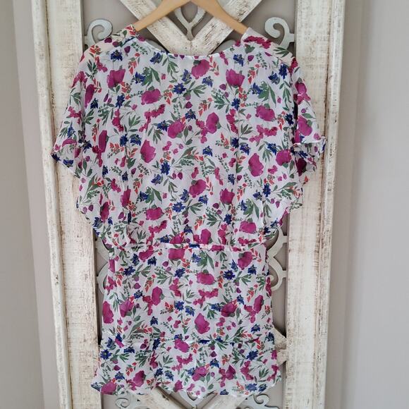 Vix Paula Hermanny Clover Agatha Gathered Drawstring Woven Coverup in Floral - Picture 12 of 13